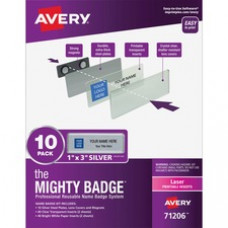 The Mighty Badge® Mighty Badge Professional Reusable Name Badge System - Silver