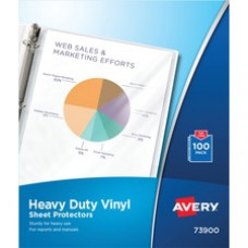 Avery® Heavy Duty Vinyl Sheet Protectors - 100 x Sheet Capacity - For Letter 8 1/2" x 11" Sheet - Clear - Vinyl - 100 / Box