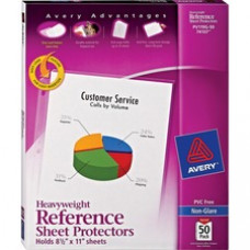 Avery® Non-Glare Heavyweight Sheet Protectors - 10 x Sheet Capacity - For Letter 8 1/2" x 11" Sheet - Clear - Polypropylene - 50 / Box