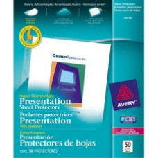 Avery® Diamond Clear Super Heavyweight Sheet Protectors, Acid-Free, Archival Safe, Top Loading, 50 Protectors (74130) - For Letter 8 1/2