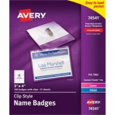 Avery® Laser, Inkjet Print Laser/Inkjet Badge Insert - 100 / Box
