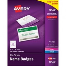 Avery® Laser, Inkjet Print Laser/Inkjet Badge Insert - 100 / Box