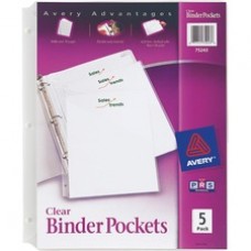 Avery® Binder Pockets, Clear, 8.5