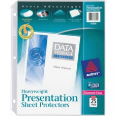 Avery® Diamond Clear Heavyweight Sheet Protectors, Acid-Free, Archival Safe, Top Loading, 25 Protectors (75304) - For Letter 8 1/2" x 11" Sheet - Clear - Polypropylene - 25 / Pack