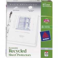Avery® Recycled Semi-Clear Sheet Protectors, Acid-Free, Archival Safe, Top Loading, 100 Protectors (75537) - For Letter 8 1/2" x 11" Sheet - Ring Binder - Clear - Polypropylene - 100 / Box