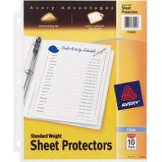 Avery® Standard Weight Semi-Clear Sheet Protectors, Acid-Free, Archival Safe, Top Loading, 10 Sheet Protectors (75540) - For Letter 8 1/2