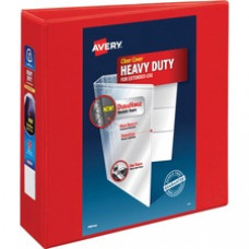Avery® Heavy-Duty View 3 Ring Binder, 3" One Touch EZD(R) Ring, Holds 8.5" x 11" Paper, Red (79325) - 3" Binder Capacity - Letter - 8 1/2" x 11" Sheet Size - 670 Sheet Capacity - D-Ring Fastener(s) - 4 Internal 