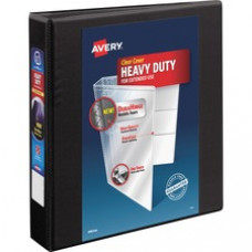Avery® Heavy-Duty View 3 Ring Binder, 1.5" One Touch EZD(R) Ring, Holds 8.5" x 11" Paper, Black (79695) - 1 1/2" Binder Capacity - Letter - 8 1/2" x 11" Sheet Size - 400 Sheet Capacity - 3 x D-Ring Fastener(s) - 4 