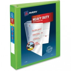 Avery® Heavy-Duty View Binders with Locking One Touch EZD Rings - 1 1/2" Binder Capacity - Letter - 8 1/2" x 11" Sheet Size - Ring Fastener(s) - 4 Internal Pocket(s) - Poly - Chartreuse - Recycled - 1 Each