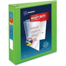 Avery® Heavy-Duty View Binders with Locking One Touch EZD Rings - 2" Binder Capacity - Letter - 8 1/2" x 11" Sheet Size - Ring Fastener(s) - 4 Internal Pocket(s) - Poly - Chartreuse - Recycled - 1 Each