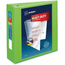 Avery® Heavy-Duty View Binders with Locking One Touch EZD Rings - 3" Binder Capacity - Letter - 8 1/2" x 11" Sheet Size - Ring Fastener(s) - 4 Internal Pocket(s) - Poly - Chartreuse - Recycled - 1 Each