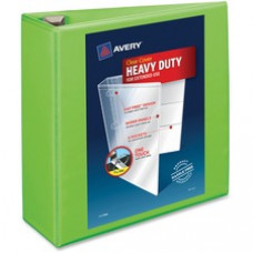 Avery® Heavy-Duty View 3 Ring Binder, 4" One Touch EZD(R) Ring, Holds 8.5" x 11" Paper, Chartreuse (79812) - 4" Binder Capacity - Letter - 8 1/2" x 11" Sheet Size - Ring Fastener(s) - 4 Internal Pocket(s) - Poly - 