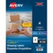 Avery® Shipping Address Labels, Inkjet Printers, 50 Labels, Half Sheet Labels, Permanent Adhesive, TrueBlock(R) (8126) - Permanent Adhesive - 5 1/2