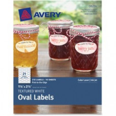 Avery® Oval Labels, Permanent Adhesive, Textured White, 1-1/8