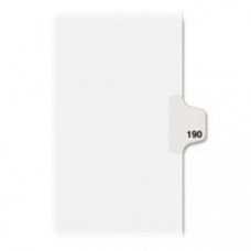 Avery® Individual Legal Dividers Avery® Style, Letter Size, Side Tab #190 (82406) - 1 Printed Tab(s) - Digit - Exhibit 190 - 8.5