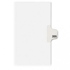 Avery® Individual Legal Dividers Avery® Style, Letter Size, Side Tab #205 (82421) - 1 Printed Tab(s) - Digit - Exhibit 205 - 8.5