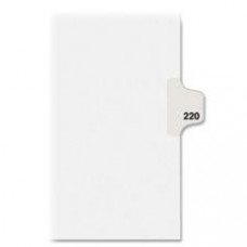 Avery® Individual Legal Dividers Avery® Style, Letter Size, Side Tab #220 (82436) - 1 Printed Tab(s) - Digit - Exhibit 220 - 8.5