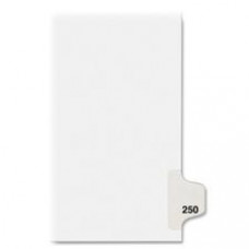 Avery® Individual Legal Dividers Avery® Style, Letter Size, Side Tab #250 (82466) - 1 Printed Tab(s) - Digit - Exhibit 250 - 8.5