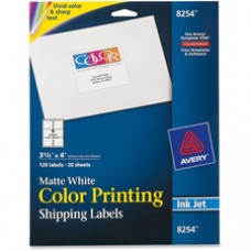 Avery® Color Printing Labels, Sure Feed(TM) Technology, Permanent Adhesive, Matte, 3-1/3