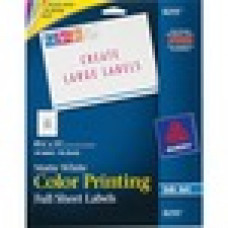 Avery® Color Printing Labels, Permanent Adhesive, Matte, 8-1/2