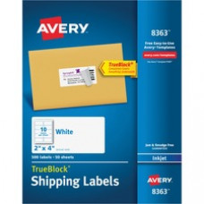 Avery&reg; TrueBlock(R) Shipping Labels, Sure Feed(TM) Technology, Permanent Adhesive, 2