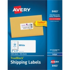 Avery® TrueBlock(R) Shipping Labels, Sure Feed(TM) Technology, Permanent Adhesive, 2