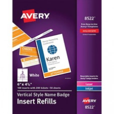 Avery® Vertical Style Name Badge with Insert Refills - 1 / Box - 4.3