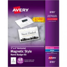 Avery® Laser, Inkjet Badge Insert - White - 3