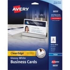 Avery® Clean Edge(R) Business Cards, Two-Side Printable, Glossy/Matte Back, 2