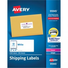 Avery® Shipping Labels, Sure Feed(TM) Technology, Permanent Adhesive, 2