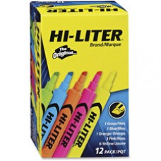 Avery® Desk Style Highlighters - Chisel Marker Point Style - Fluorescent Yellow, Fluorescent Blue, Fluorescent Green, Fluorescent Orange, Fluorescent Pink - 12 / Box