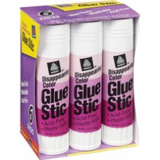 Avery® Glue Stic Disappearing Purple Color, 1.27 oz., Washable, Nontoxic, Permanent Adhesive, 6 Glue Sticks (98071) - 1.27 oz - 6 / Pack - Purple