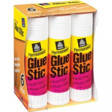 Avery® Glue Stic White, 1.27 oz., Washable, Nontoxic, Permanent Adhesive, 6 Glue Sticks (98073) - 1.27 oz - 6 / Pack - White