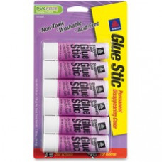 Avery® Glue Stic Disappearing Purple Color, 0.26 oz., Washable, Nontoxic, Permanent Adhesive, 6 Glue Sticks (98096) - 0.26 oz - 6 / Pack - Purple
