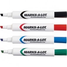 Avery® Marks A Lot(R) Desk-Style Dry Erase Marker, Chisel Tip, Assorted, 24 Pack (98188) - Chisel Marker Point Style - Black, Blue, Green, Red - 24 / Box