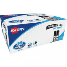 Avery® Marks A Lot® Desk-Style Dry Erase Markers, Black, Value Pack of 36 (98207) - 4.7625 mm Marker Point Size - Chisel Marker Point Style - 36 / Box
