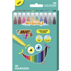 BIC Medium Point Coloring Markers - Medium Marker Point - Multicolor - 10 / Pack