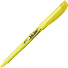 BIC Fluorescent Ink Slim Highlighter - Chisel Marker Point Style - Fluorescent Yellow - 200 / Carton