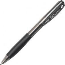 BIC BU3 Ballpoint Retraction Pens - Medium Pen Point - 1 mm Pen Point Size - Black - Black Barrel - 12 / Dozen