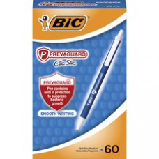BIC PrevaGuard Clic Stic Antimicrobial Pens - Medium Pen Point - 1 mm Pen Point Size - Retractable - Blue - 60 / Box