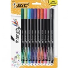 BIC Intensity Fineliner Marker Pen - Fine Pen Point - 0.4 mm Pen Point Size - Assorted Water Based Ink - 10 / Pack