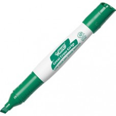 BIC Great Erase Chisel Point Whiteboard Markers - Fine Marker Point - Chisel Marker Point Style - Green - 12 / Dozen