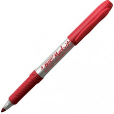 BIC Mark-it Fine Point Permanent Markers - Fine Marker Point - Red - Silver Barrel