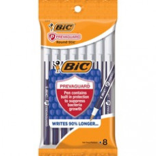 BIC PrevaGuard Round Stic Ballpoint Pen - Round Pen Point Style - Blue - 8 / Pack