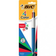BIC 4-Color Retractable Pen - Fine, Medium Pen Point - Refillable - Multi, Black, Red, Green - 1 Pack