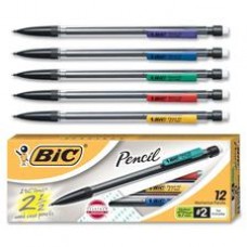 BIC Refillable Mechanical Pencils - 0.7 mm Lead Diameter - Refillable - Clear Barrel - 12 / Dozen