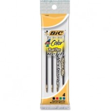BIC Recharge 4-Color Retractable Pen Refills - Medium Point - Assorted Ink - 4 / Pack