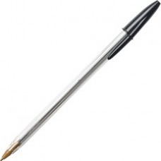 BIC Classic Cristal Ballpoint Pens - Medium Pen Point - Black - Clear Barrel