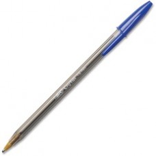 BIC Cristal Ballpoint Pens - Bold Pen Point - 1.6 mm Pen Point Size - Blue - Clear Barrel - 12 / Dozen