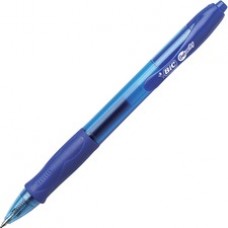 BIC Gel Retractable Pens - Medium Pen Point - 0.7 mm Pen Point Size - Conical Pen Point Style - Refillable - Blue Gel-based Ink - Translucent Barrel - 12 / Dozen